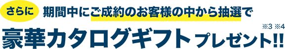 さらに期間中にご成約のお客様の中から抽選で豪華カタログギフトプレゼント!!※3※4