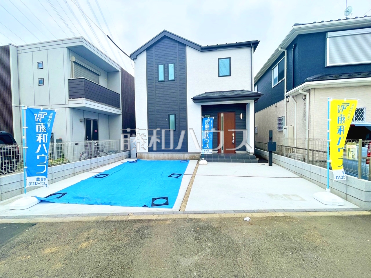 外観　【日野市東平山２丁目】
堂々完成、いつでもご内覧いただけます！ぜひ実物をご覧いただきたく思います。喜んでご案内いたしますのでお気軽にお問合せ下さい。　／撮影日：2025年7月12日