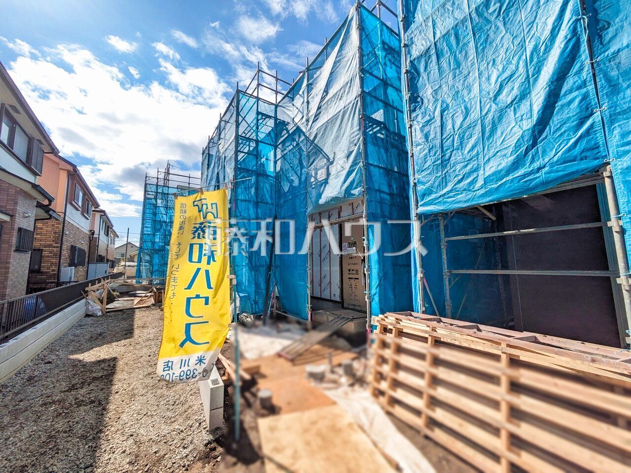 3号棟　外観　【東大和市清水３丁目】
現在建築中の物件です！物件の内部構造などは今しか見られません。完成前の状態もご確認ください。／撮影日：2025年4月6日
