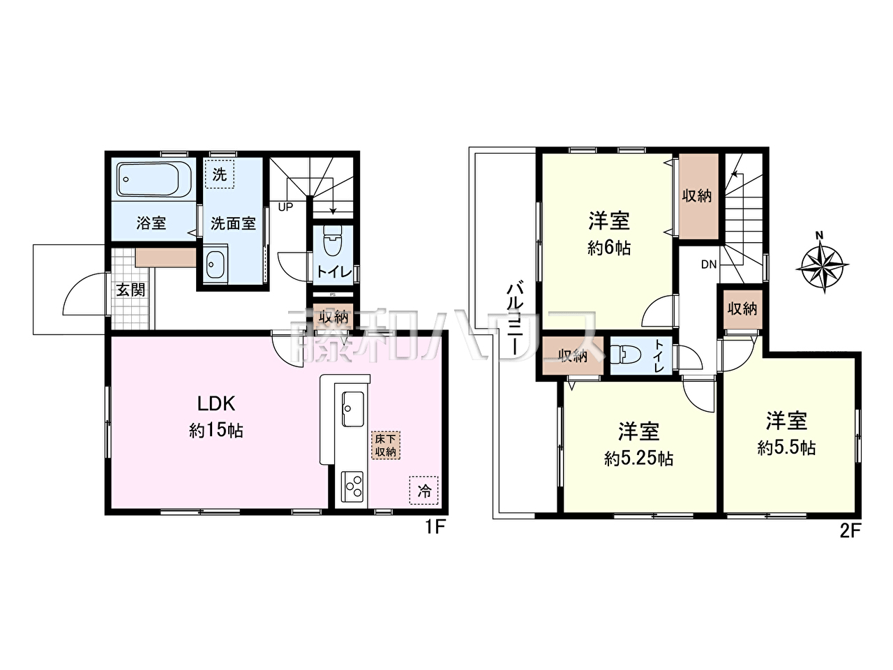間取図【小平市花小金井３丁目】解放感がある立地になります。お気軽にお問合せください