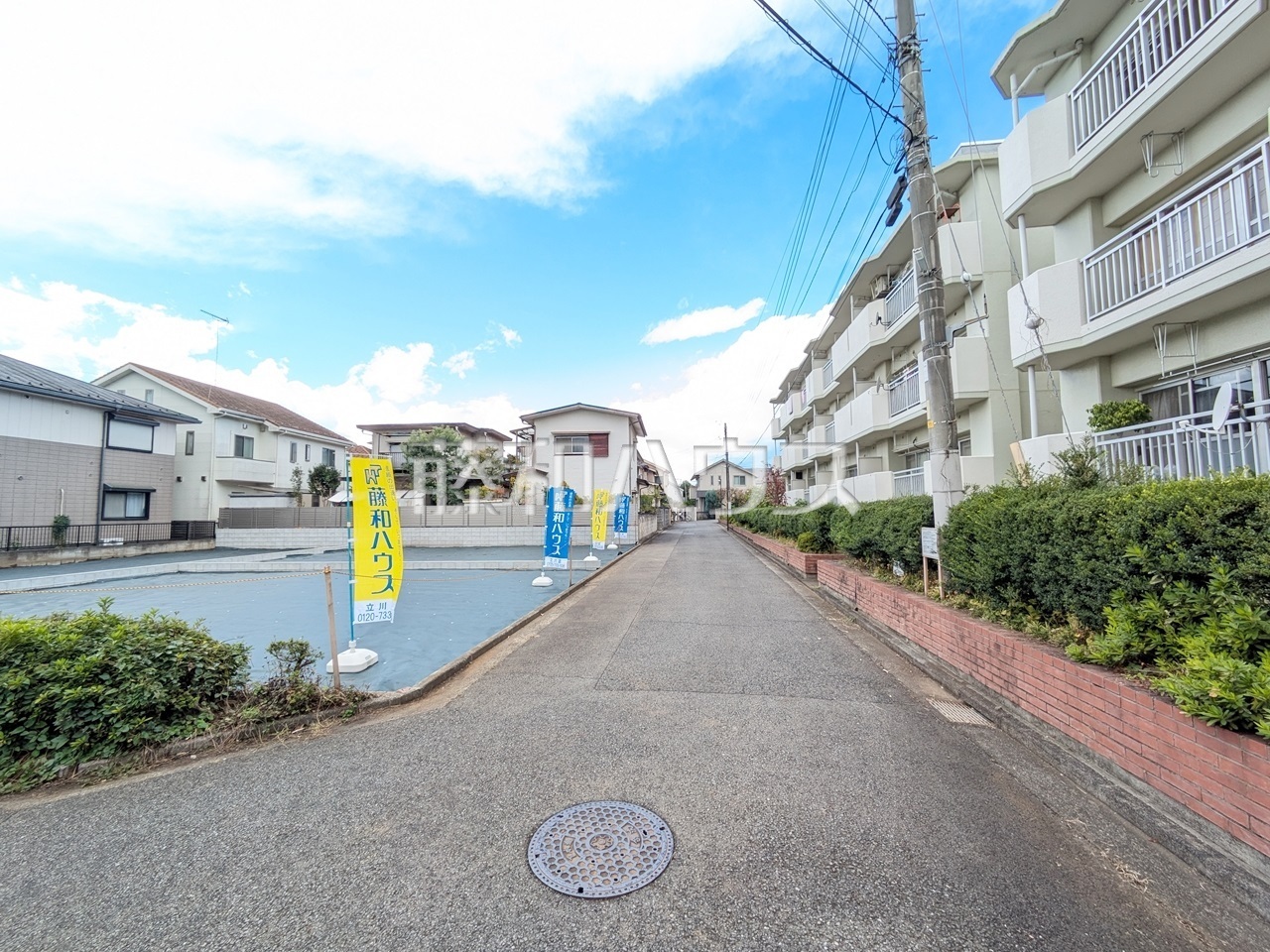 接道状況および現場風景　【立川市柴崎町１丁目】／撮影日：2025年11月3日