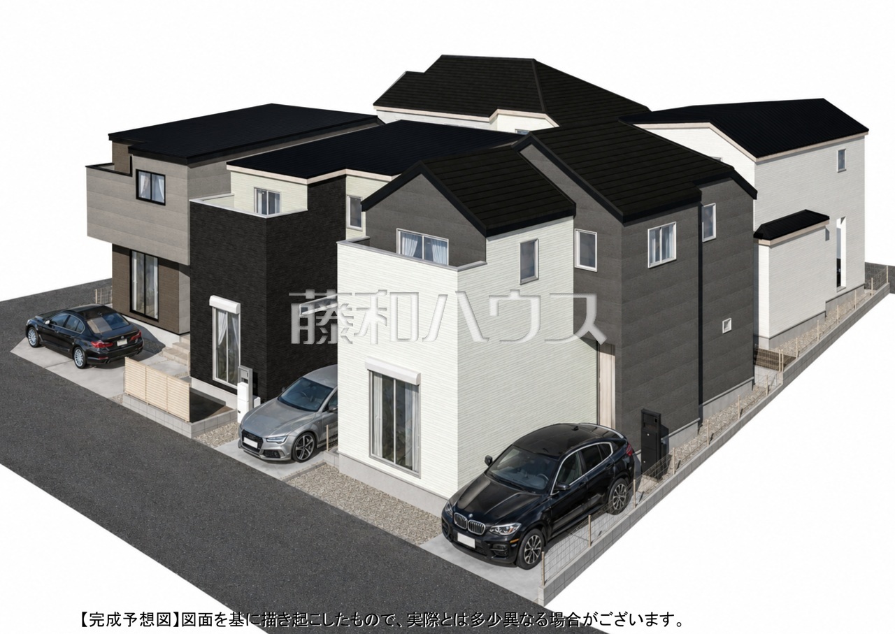 完成予想図・外観パース 建物のプレゼンをさせていただきますので、実際の完成イメージを思い描いていただくことができます。お気軽にお問合せ下さい。 【西東京市中町6丁目】