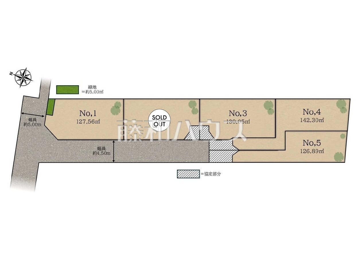 ≪区画図≫ゆとりの全区画38坪以上【東久留米市本町4丁目】西武池袋線 東久留米駅 徒歩10分
