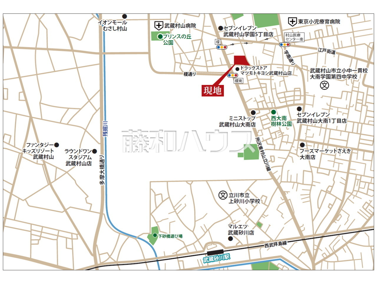 スマイルタウン玉川上水12期【現地案内図】