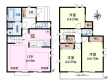 間取図　LDK16帖♪コミュニケーション重視のリビングイン階段　【小平市津田町２丁目】