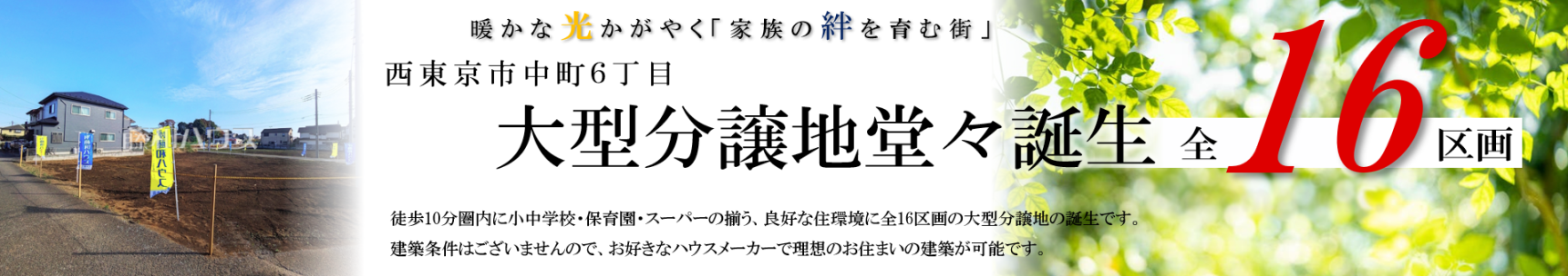 【西東京市中町６丁目　全16区画　宅地分譲】のイメージ1