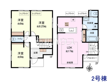 2号棟　間取図　【三鷹市深大寺２丁目】