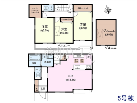 5号棟　間取図　【三鷹市北野３丁目】 平日のご案内も可能です。まずはお気軽にお問合せ下さいませ。 