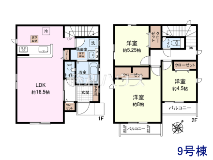 9号棟　間取図　【府中市四谷４丁目】