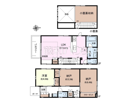 B号棟　間取図　【三鷹市上連雀６丁目】