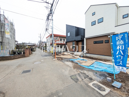 接道状況および現場風景　【立川市砂川町３丁目】／撮影日2025/03/08