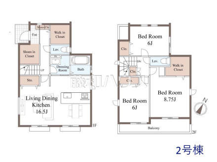 2号棟　間取図　【富士見市大字水子】