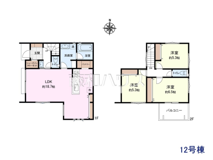 12号棟　間取図　【清瀬市野塩１丁目】