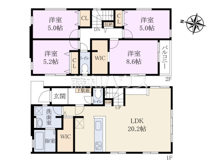 間取図　【西東京市南町４丁目】４LDK＋WIC×２