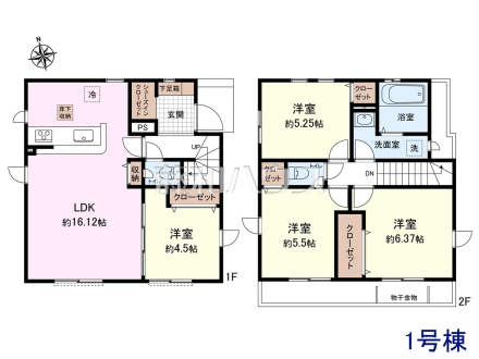 1号棟　間取図　【小平市上水新町３丁目】