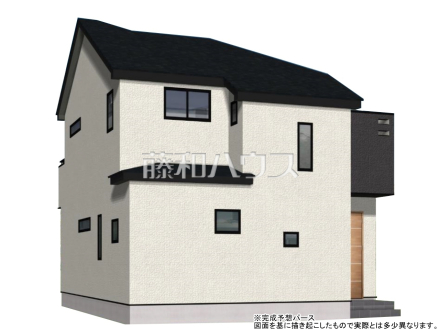 B号棟　完成予想図（外観）
現在建築中の物件です！物件の内部構造などは今しか見られません。完成前の状態もご確認ください。　