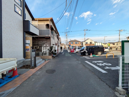 接道状況および現場風景　【小平市上水本町６丁目】／撮影日2025/02/07