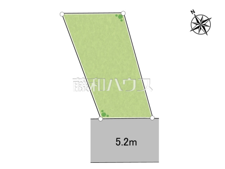区画図　【中野区若宮２丁目】 前面道路はゆとりの5.2m。車の出し入れも楽々です。 