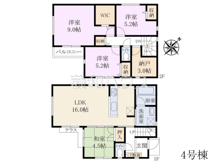 4号棟　間取図　【日野市東豊田３丁目】