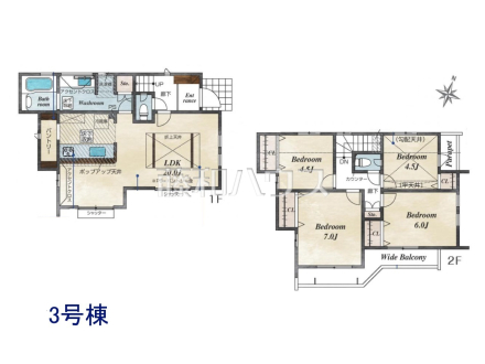 3号棟　間取図　【八王子市石川町】