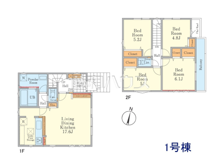 1号棟　間取図　【八王子市鹿島】