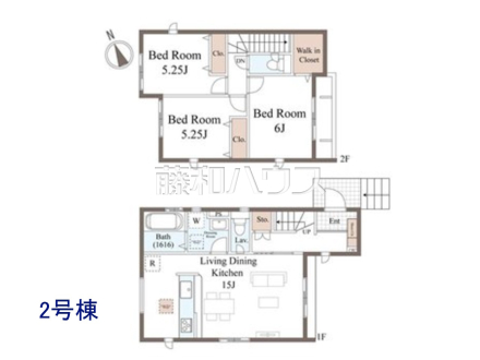2号棟　間取図　【福岡市西区野方５丁目】