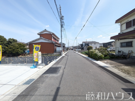 接道状況および現場風景　【春日井市上条町１０丁目】／撮影日2025/02/27