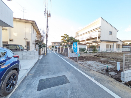 1号地　接道状況および現場風景　【小平市学園西町３丁目】／撮影日2024/12/06