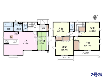 2号棟　間取図　【八王子市石川町】
