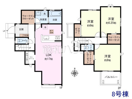 8号棟　間取図　【小平市小川町１丁目】