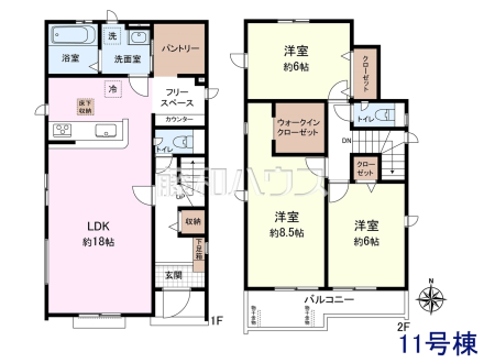 11号棟　間取図　【小平市小川町１丁目】