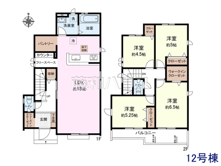 12号棟　間取図　【小平市小川町１丁目】