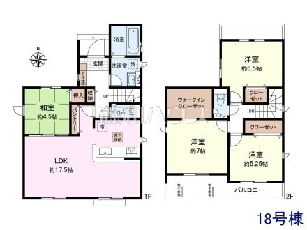 18号棟　間取図　【小平市小川町１丁目】
