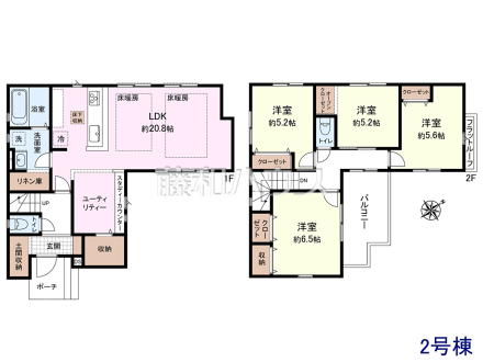 2号棟　間取図　【立川市富士見町４丁目】