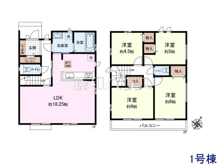 間取図　【日野市東平山２丁目】全居室角部屋仕様で2面採光を実現！お天気の良い日には窓を開けて換気もでき気持ち良く過ごせる間取りです。