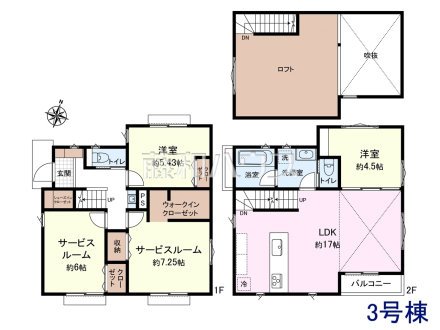 3号棟　間取図　【杉並区下井草２丁目】