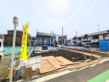 ≪4号棟　外観≫ご家族が揃うリビングは、南からの暖かい日差しが射し込む2Fに配置しました。【府中市白糸台１丁目】／撮影日2025/04/11