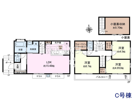 C号棟　間取図　【小平市鈴木町１丁目】