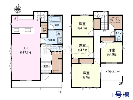 1号棟　間取図　【日野市万願寺３丁目】