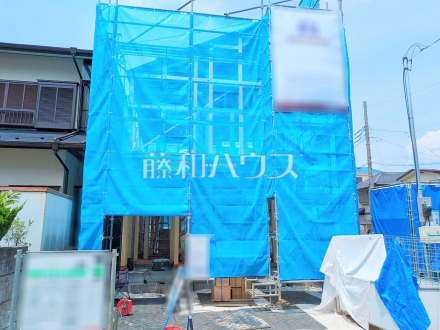 1号棟　外観　 現在建築中につき、完成後には確認できなくなる構造部分などがご覧いただけます。完成後の内覧とは違った視点での現地見学が可能です。 【新座市野火止５丁目】／撮影日2025/07/01
