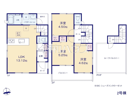 2号棟　間取図　【新座市野火止５丁目】
