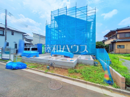 2号棟　外観　 誠心誠意、建築中！物件の内部構造などは今しか見ることができません。是非ご見学のお問合せをお待ちしております！ 【新座市野火止５丁目】／撮影日2025/07/01