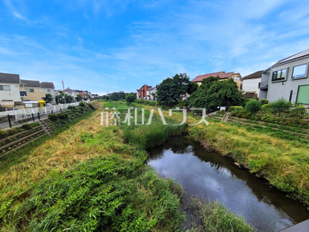 近隣河川(野川)　【三鷹市大沢５丁目】身近にある野川で、緑の癒しを得ながら、お散歩などで休日をお楽しみいただけます。／撮影日2025/06/13