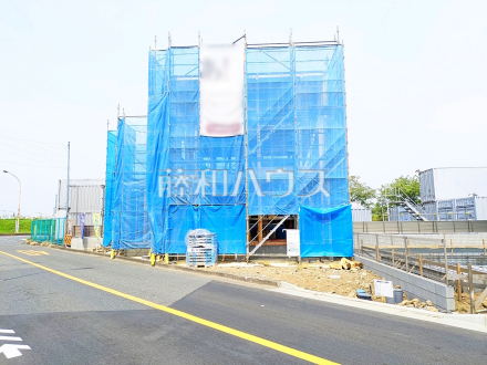 1号棟　外観　【日野市大字日野】
誠心誠意、建築中！物件の内部構造などは今しか見ることができません。是非ご見学のお問合せをお待ちしております！／撮影日2025/04/18