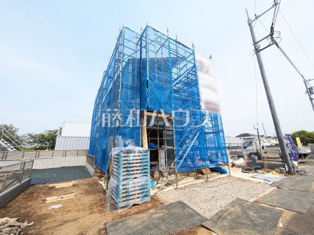 4号棟　外観　【日野市大字日野】
誠心誠意、建築中！物件の内部構造などは今しか見ることができません。是非ご見学のお問合せをお待ちしております！／撮影日2025/04/18