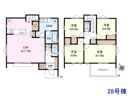 28号棟　間取図　【日野市大字日野】