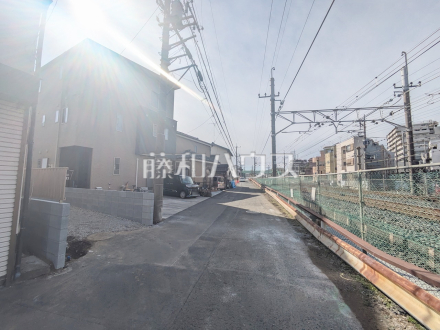 接道状況および現場風景　【朝霞市浜崎４丁目】／撮影日2025/02/07