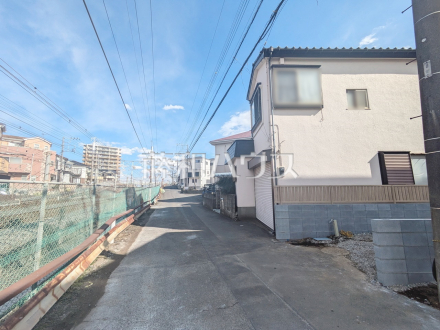 接道状況および現場風景　【朝霞市浜崎４丁目】／撮影日2025/02/07