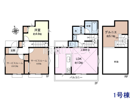 1号棟　間取図　【立川市若葉町１丁目】