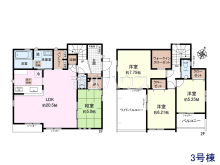 3号棟　間取図　【東村山市恩多町４丁目】